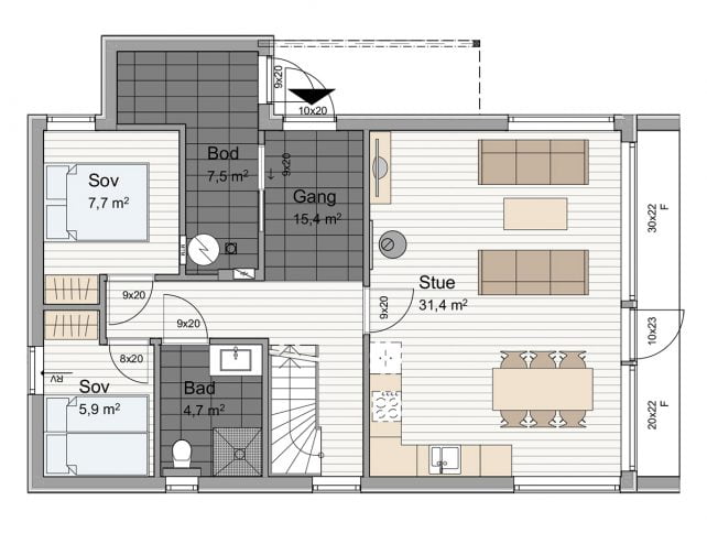 BergeSag Fonn Grunnplan