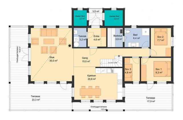 Telemarkhytter Grandstul Grunnplan