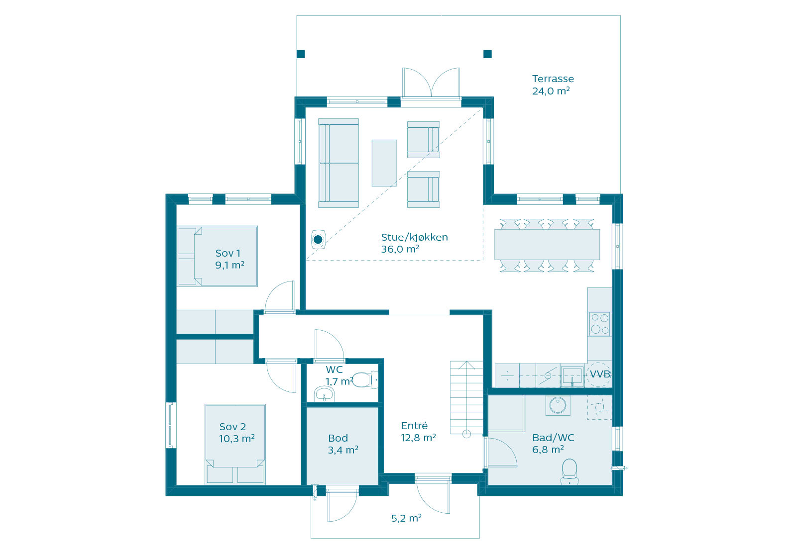 polar 98 grunnplan gautefalltomter